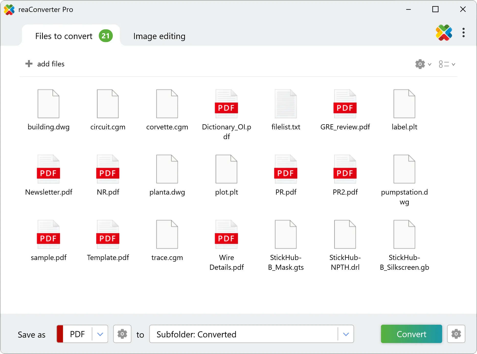 Selecting the output format